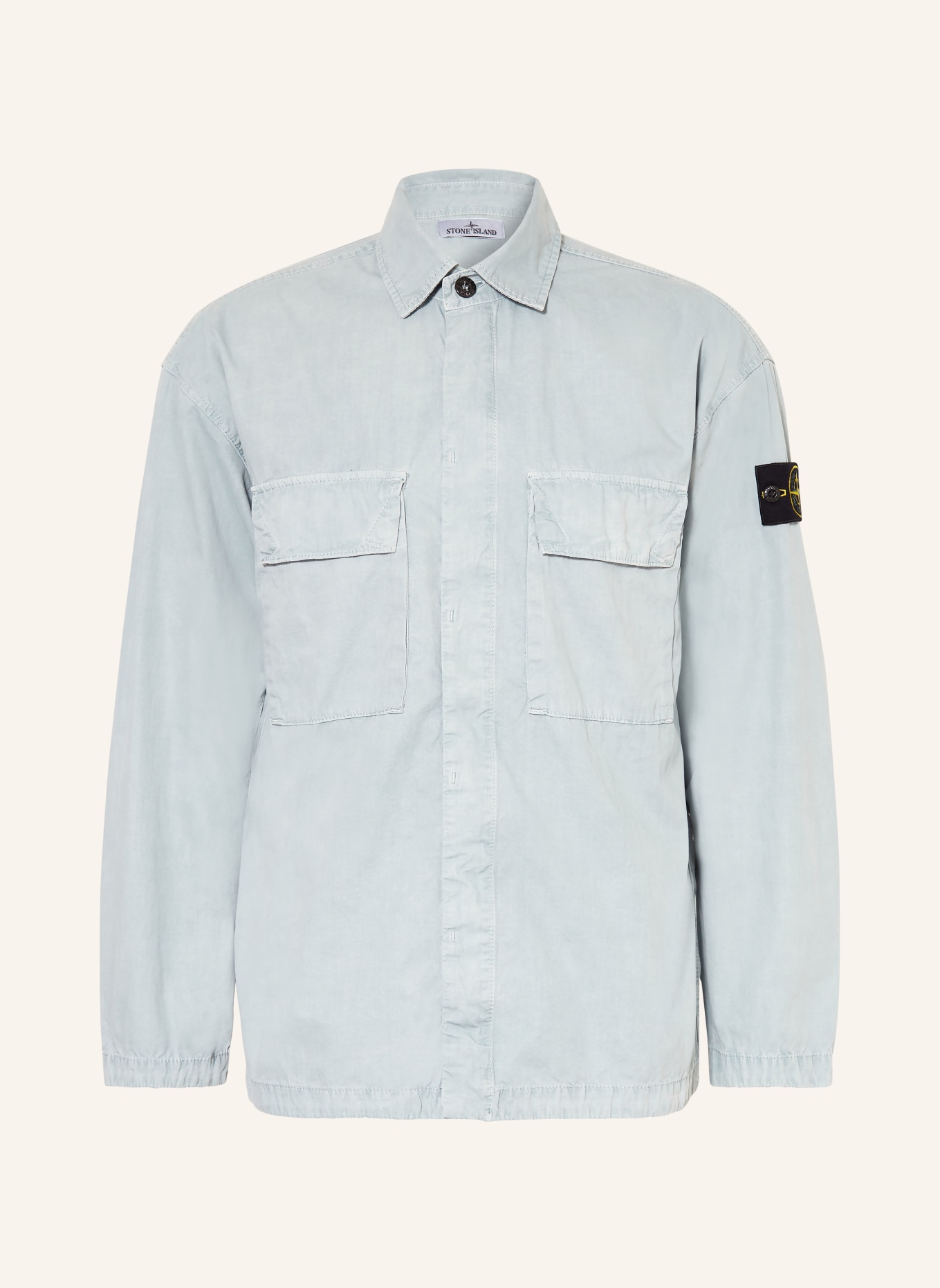 STONE ISLAND Overshirt: BLUE GRAY