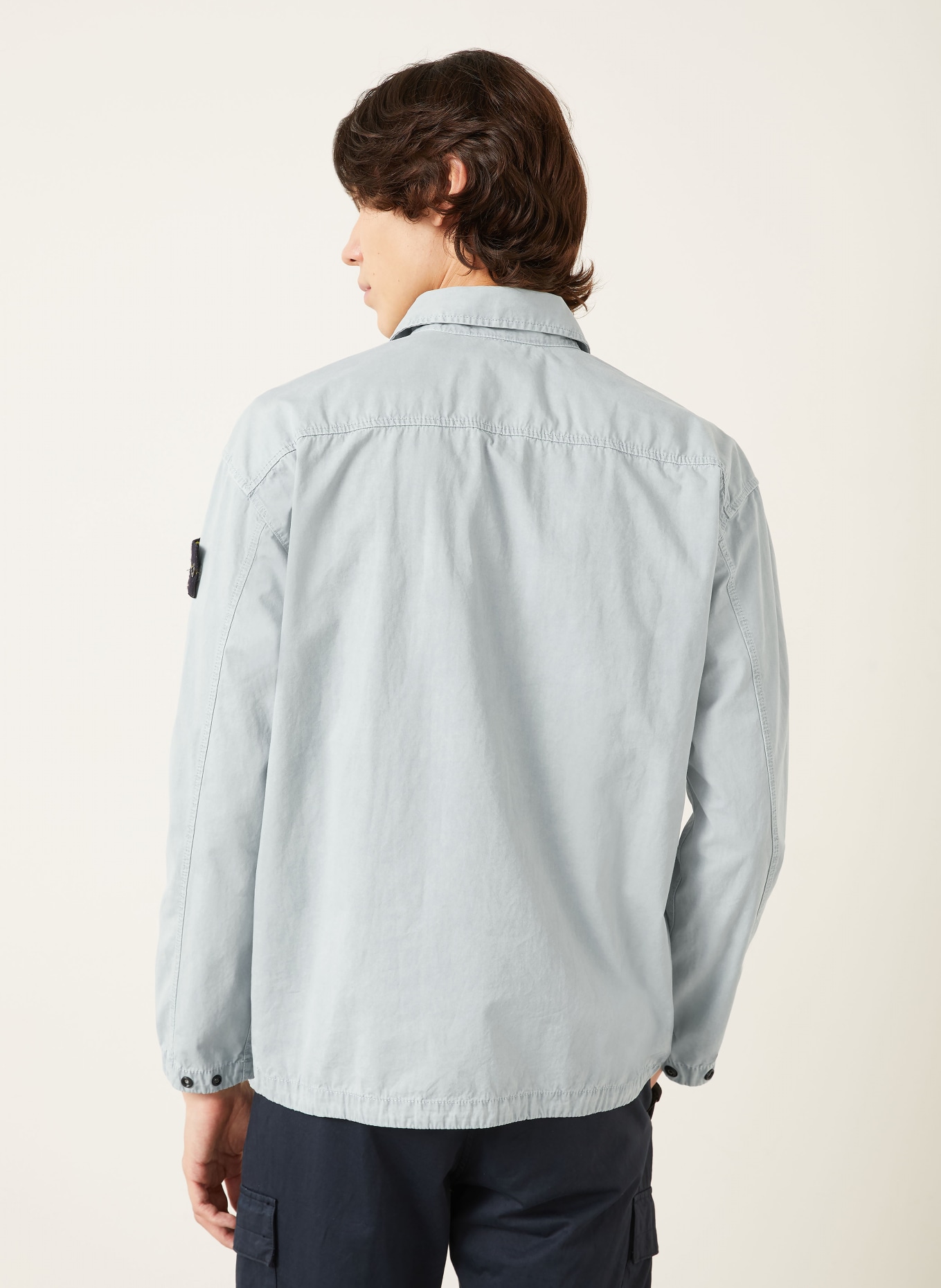 STONE ISLAND Overshirt: BLUE GRAY