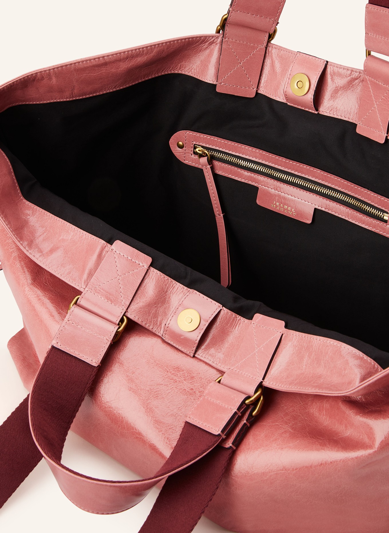 ISABEL MARANT Shopper WARDY: ALTROSA / GOLD / DUNKELROT