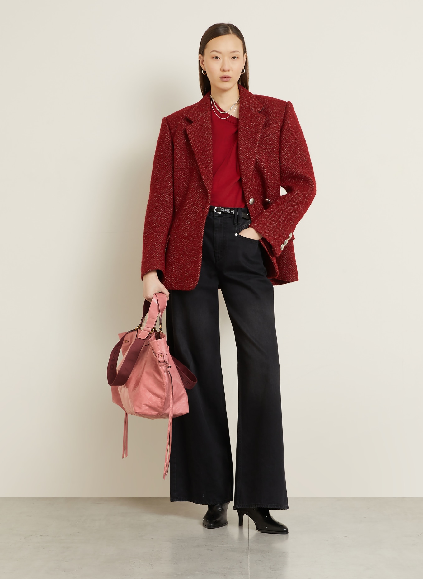 ISABEL MARANT Shopper WARDY: ALTROSA / GOLD / DUNKELROT