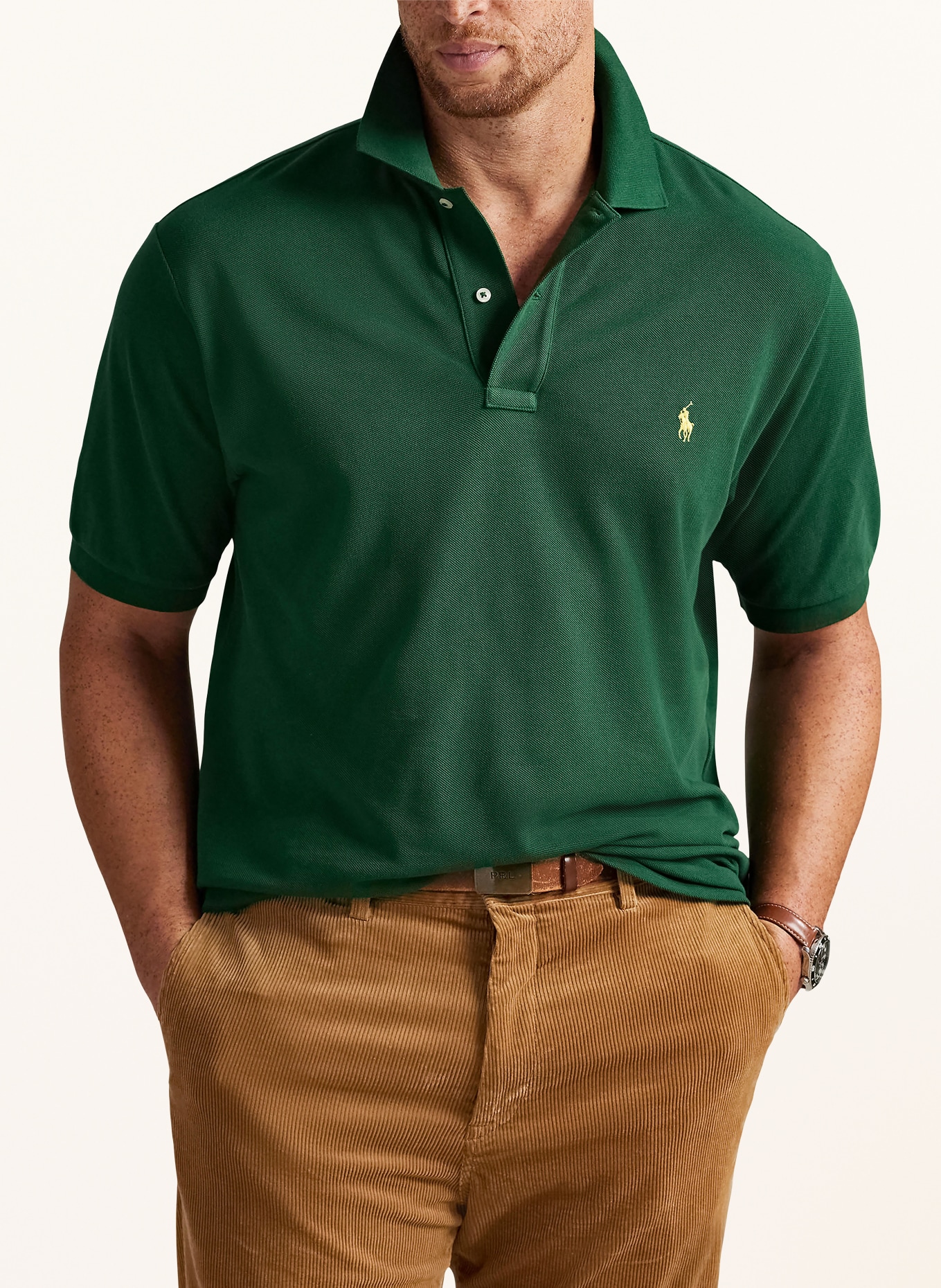 POLO RALPH LAUREN Big & Tall Piqué polo shirt: DARK GREEN