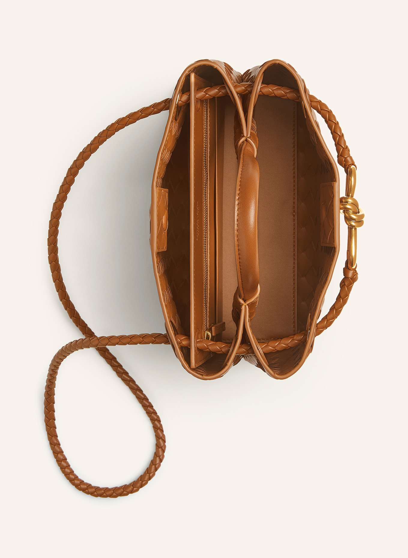 BOTTEGA VENETA Handtasche ANDIAMO SMALL: AMBER/MUSE BRASS