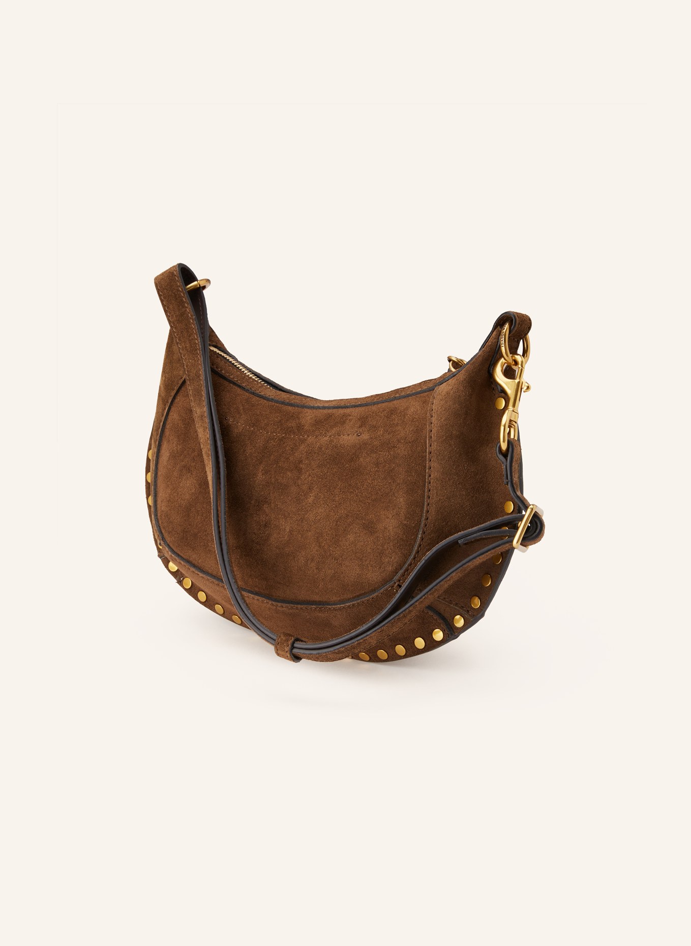 ISABEL MARANT Umhängetasche OSKAN MOON: DUNKELBRAUN / GOLD