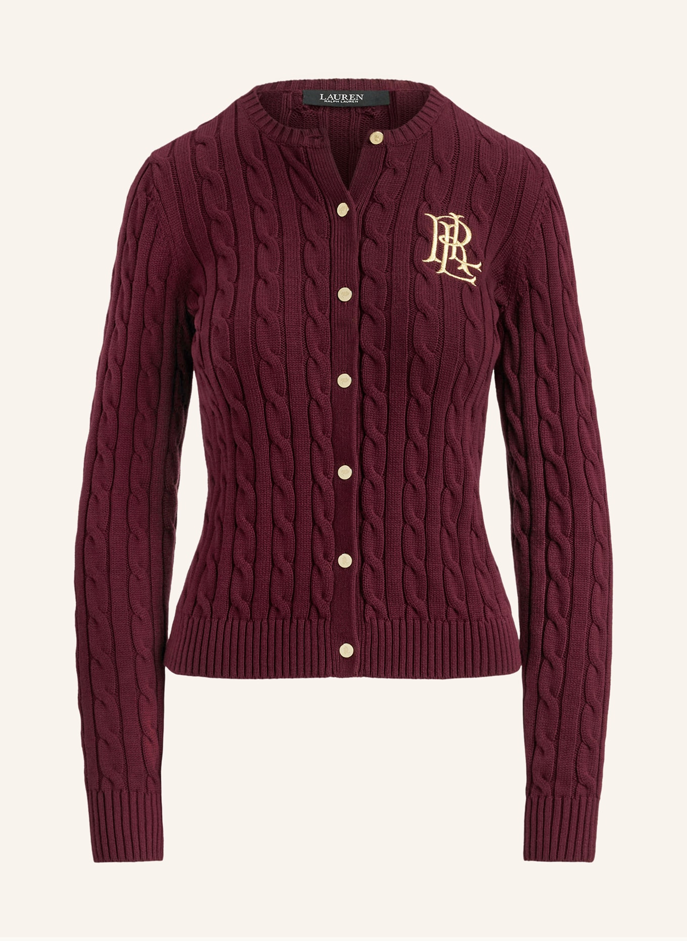 LAUREN RALPH LAUREN Strickjacke: DUNKELROT