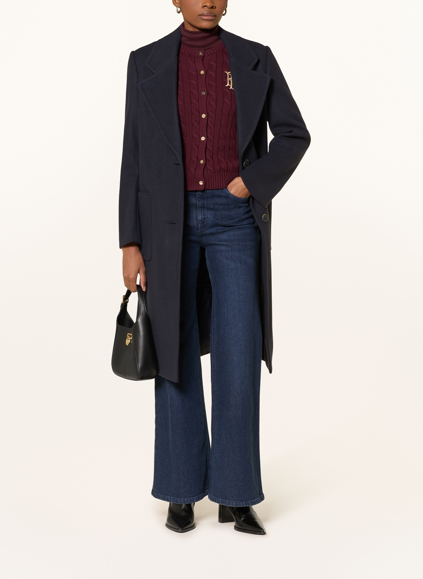 LAUREN RALPH LAUREN Strickjacke: DUNKELROT