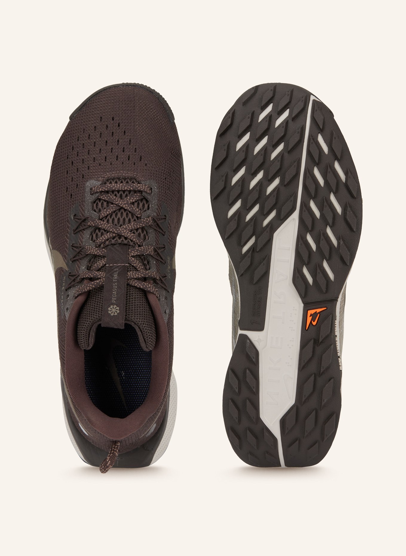 Nike Trailrunning-Schuhe REACTX PEGASUS TRAIL 5: DUNKELBRAUN / GRAU