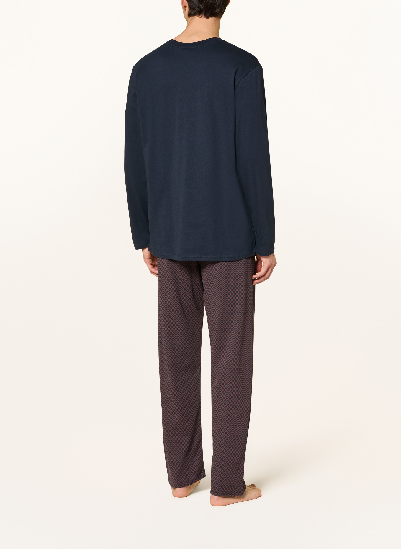 SCHIESSER COMFORT ESSENTIALS" pyjamas: DARK BLUE / BROWN
