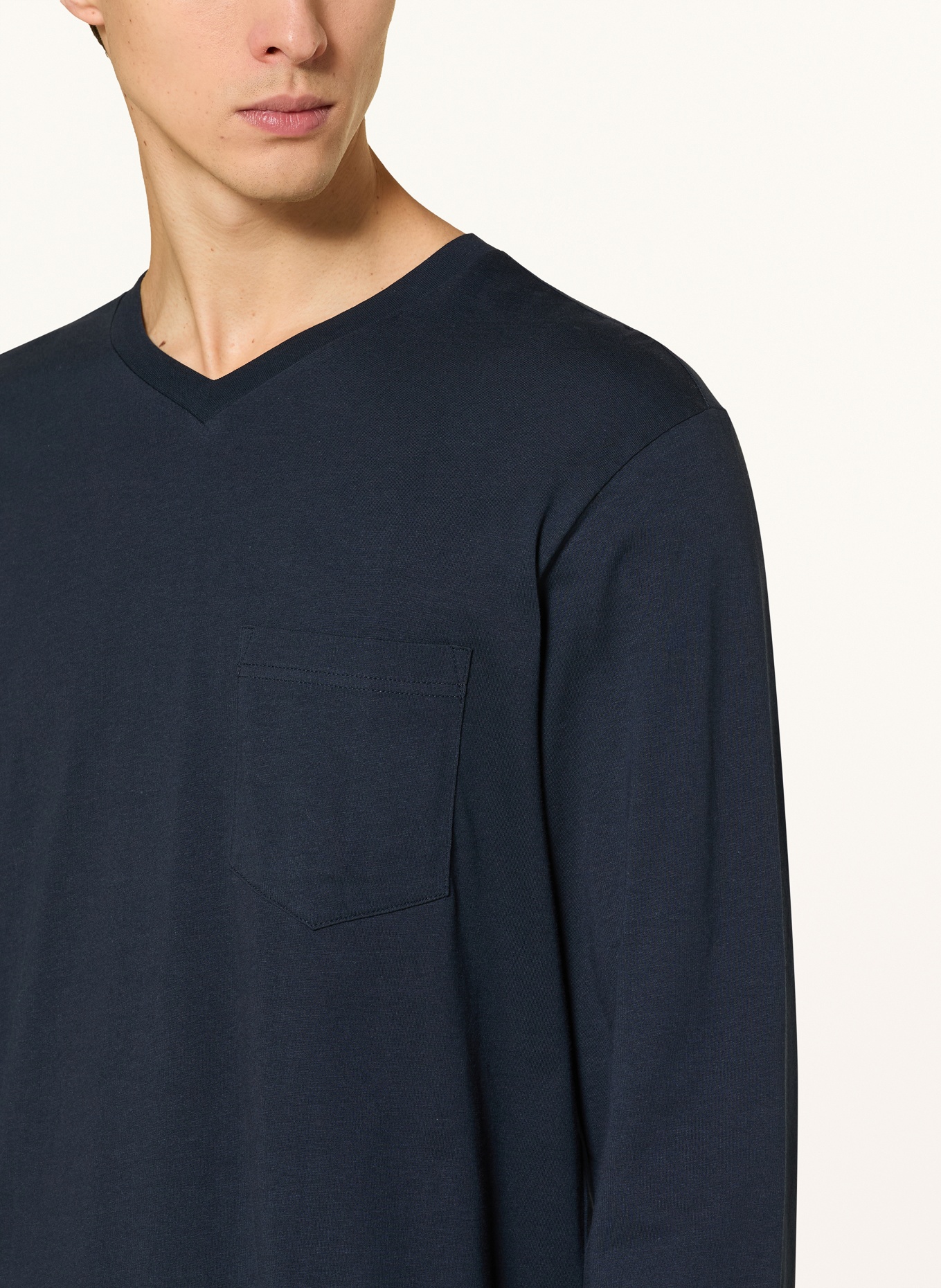 SCHIESSER COMFORT ESSENTIALS" pyjamas: DARK BLUE / BROWN