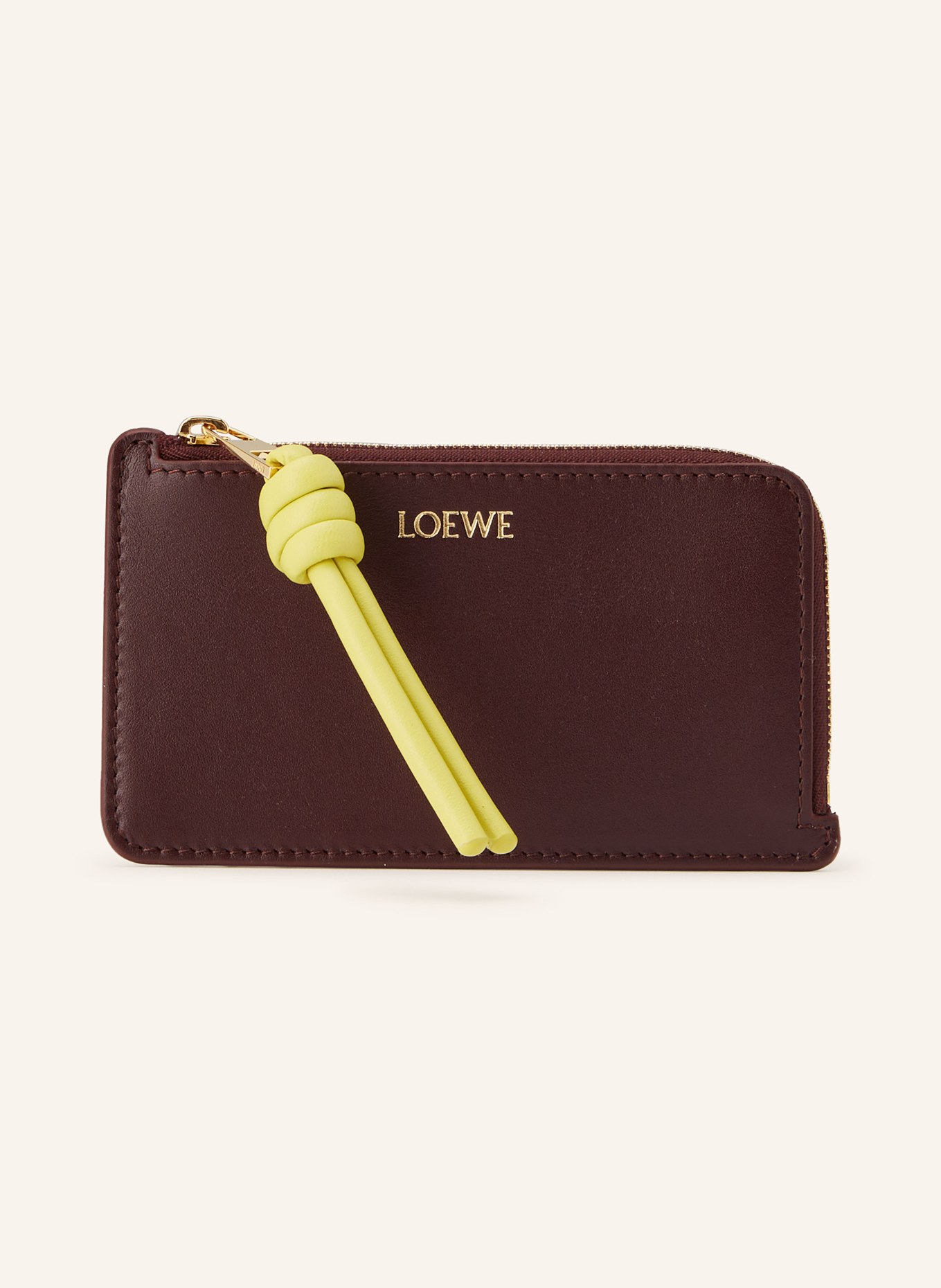LOEWE Kartenetui: BRAUN / GOLD / NEONGELB