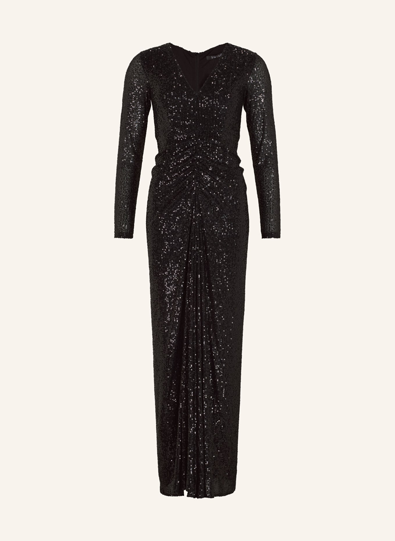 SWING Abendkleid mit Pailletten: SCHWARZ
