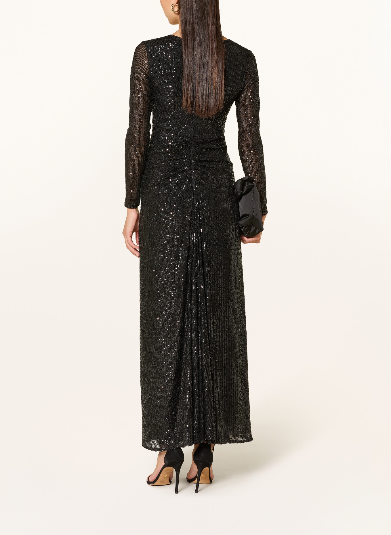 SWING Abendkleid mit Pailletten: SCHWARZ