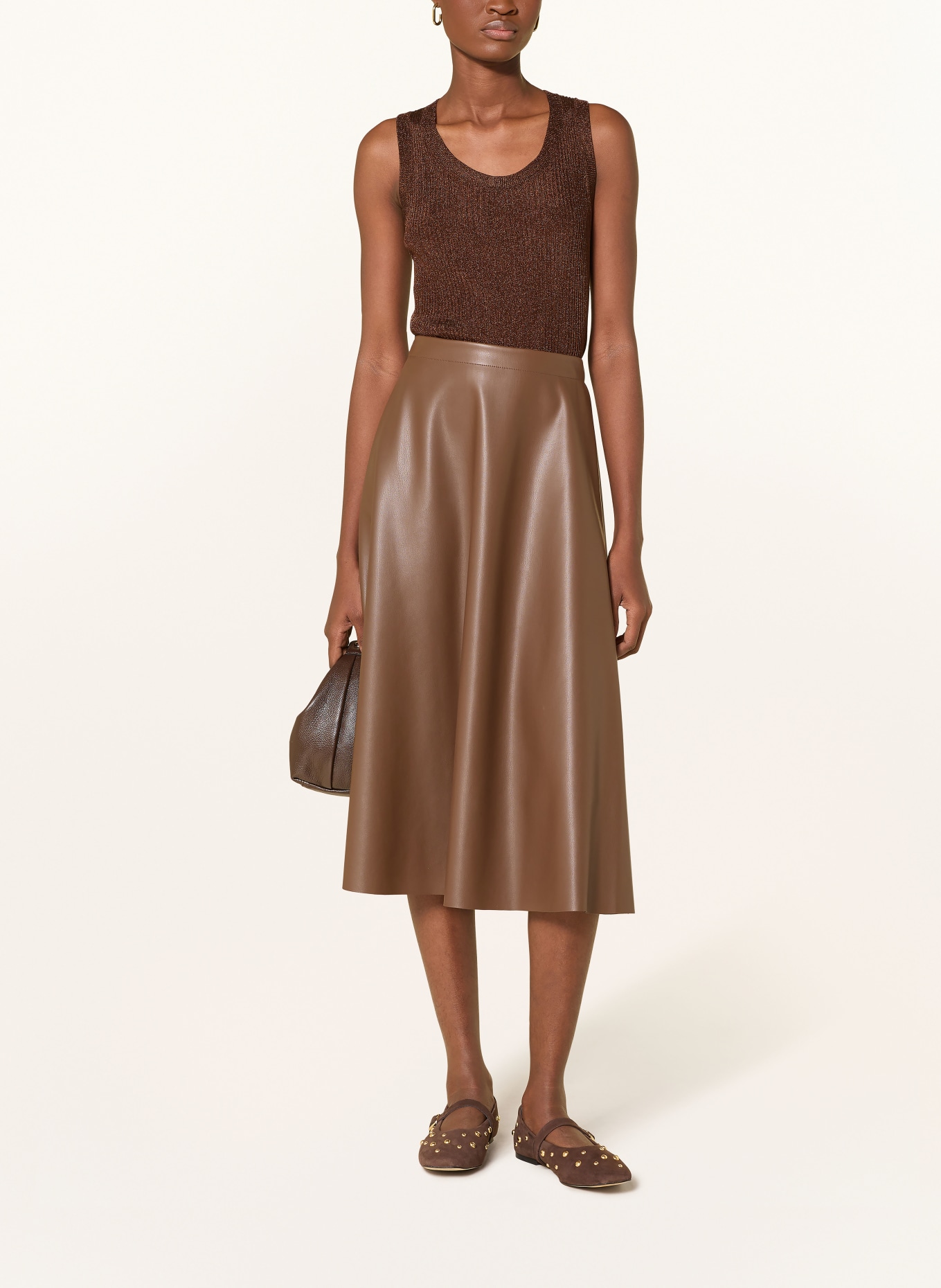 MOS MOSH Stricktop MMRELANA mit Glanzgarn: BRAUN