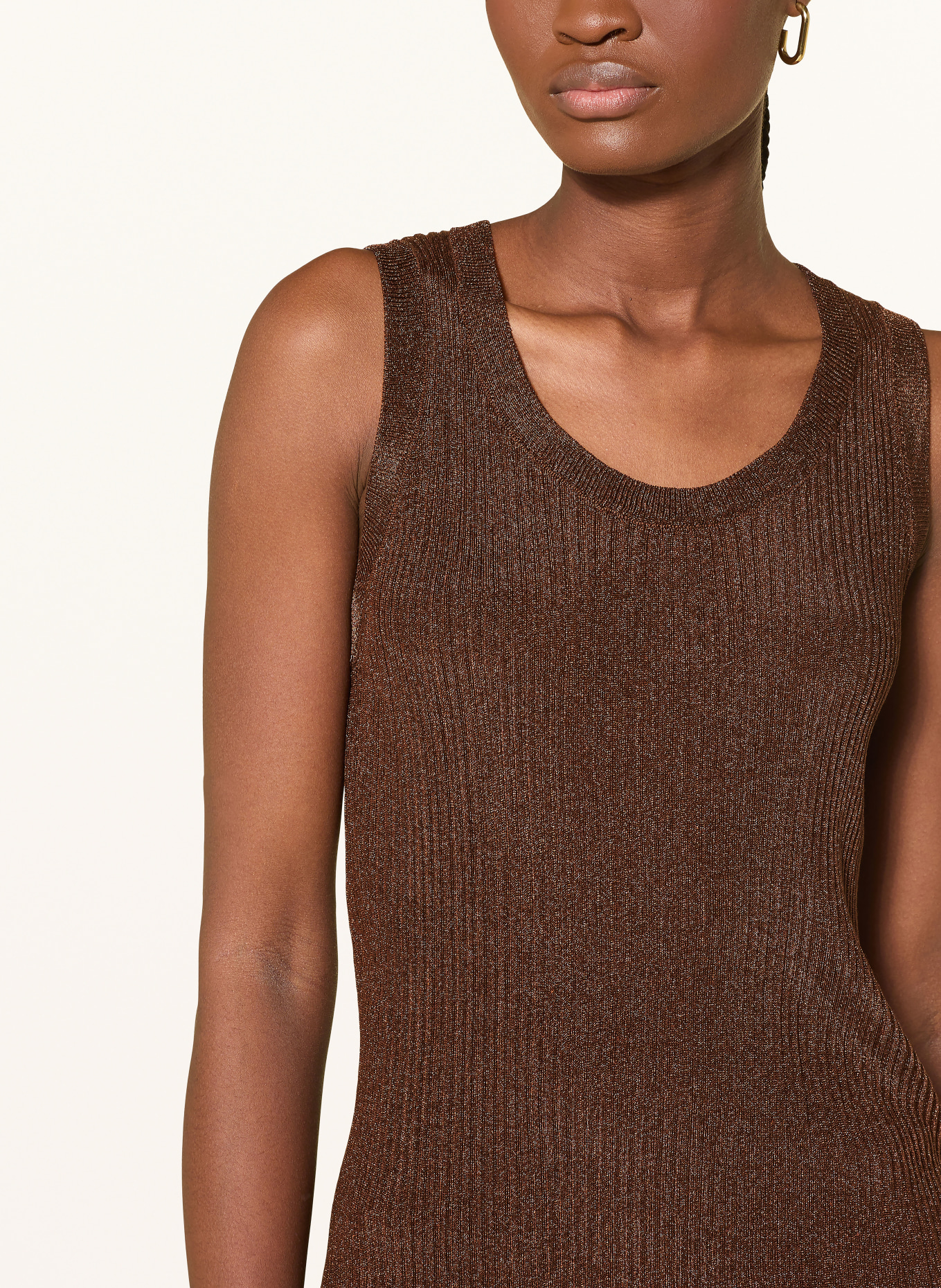 MOS MOSH Stricktop MMRELANA mit Glanzgarn: BRAUN