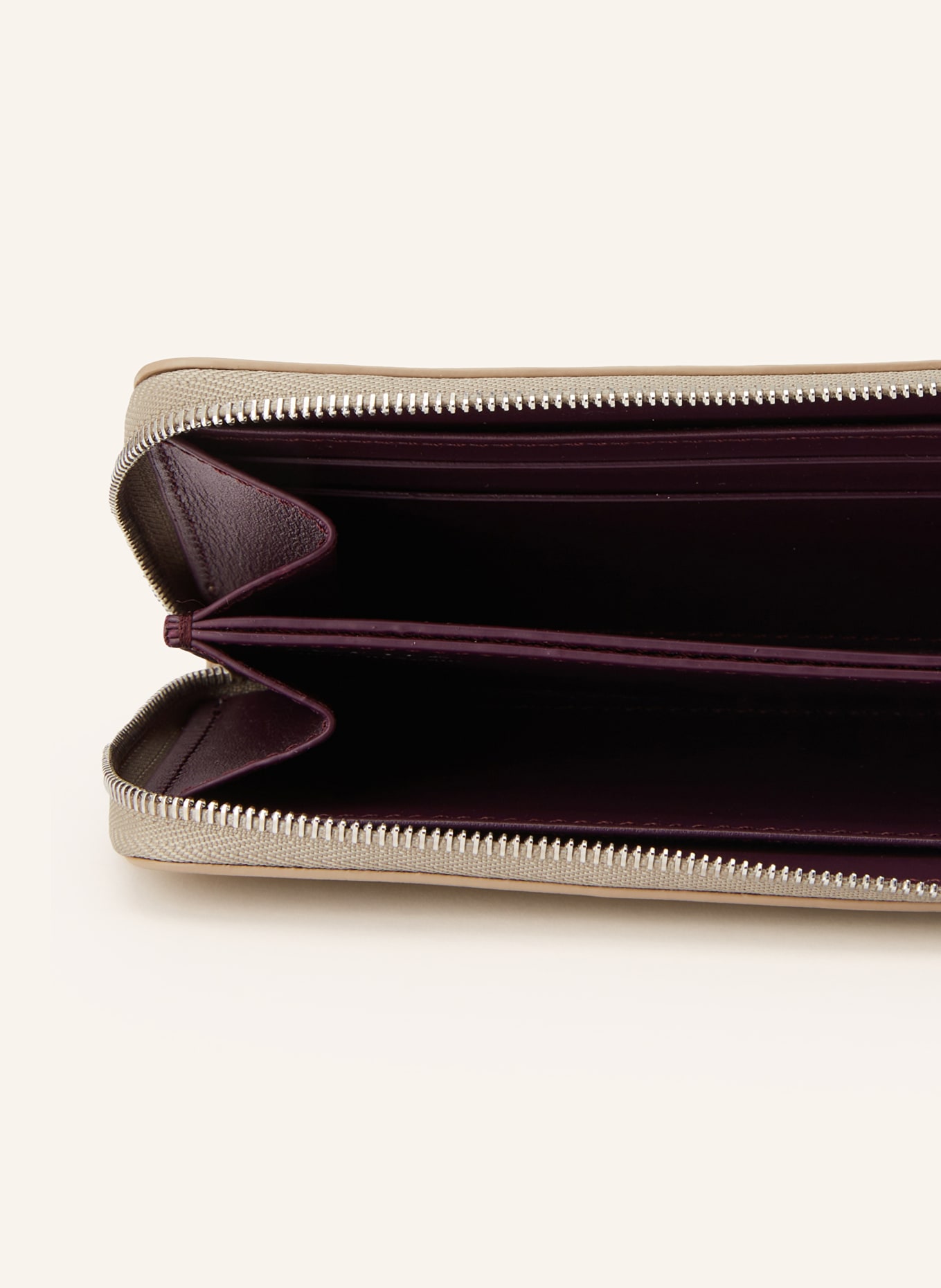 LOEWE Geldbörse: TAUPE / SILBER / DUNKELLILA