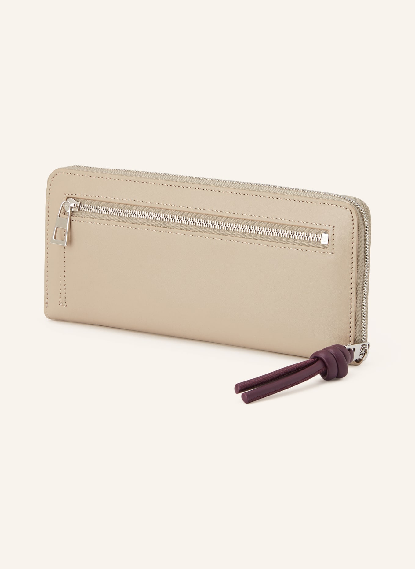 LOEWE Geldbörse: TAUPE / SILBER / DUNKELLILA
