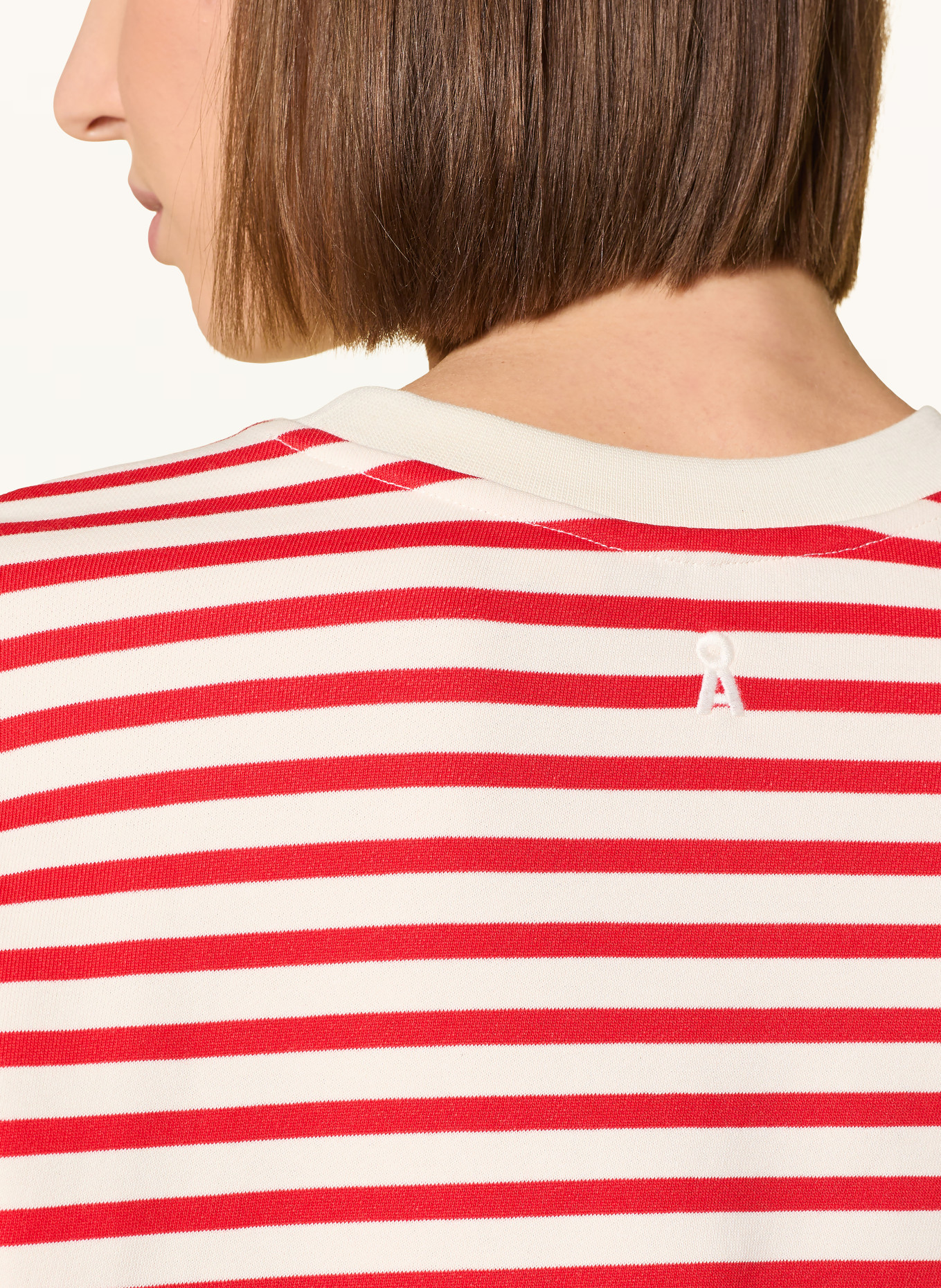 ARMEDANGELS Mikina FRANKAA MAARLEN: ČERVENÁ / BÍLÁ