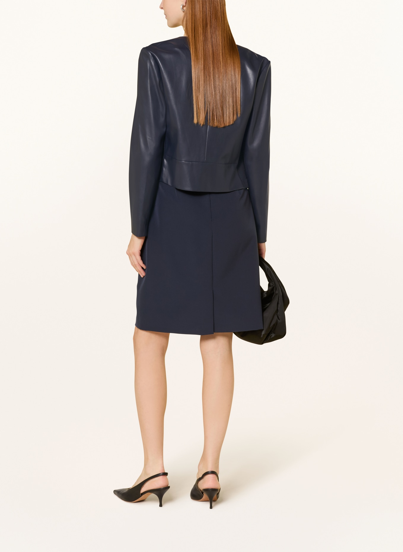 Vera Mont Jacke in Lederoptik: DUNKELBLAU