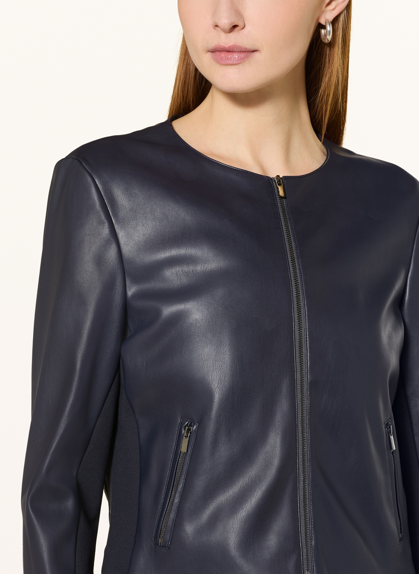 Vera Mont Jacke in Lederoptik: DUNKELBLAU