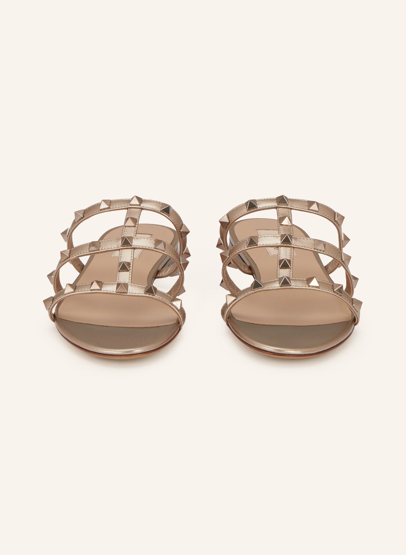 VALENTINO GARAVANI Pantoletten ROCKSTUD mit Nieten: BEIGE