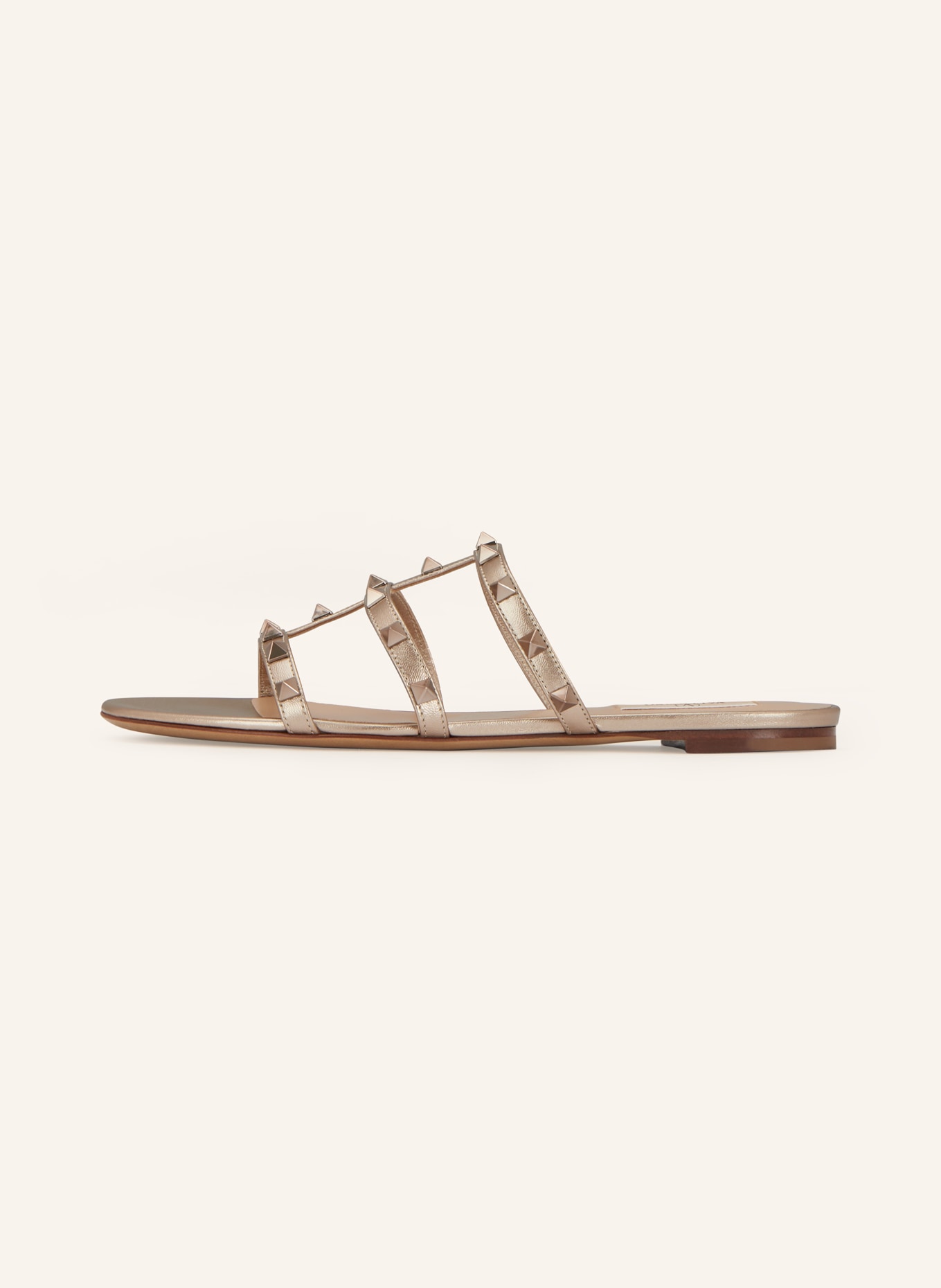 VALENTINO GARAVANI Pantoletten ROCKSTUD mit Nieten: BEIGE
