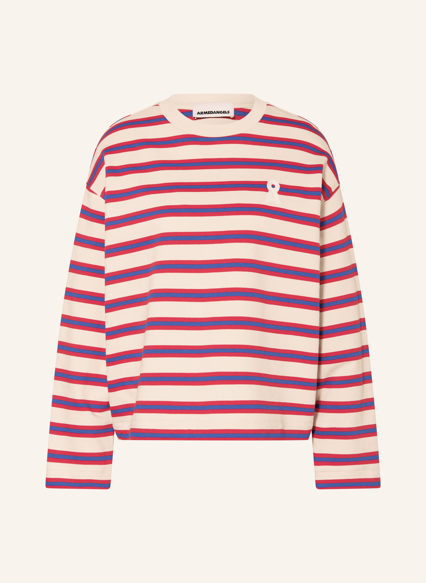 ARMEDANGELS Sweatshirt FRANKAA MAARLEN: CREME / ROT / BLAU