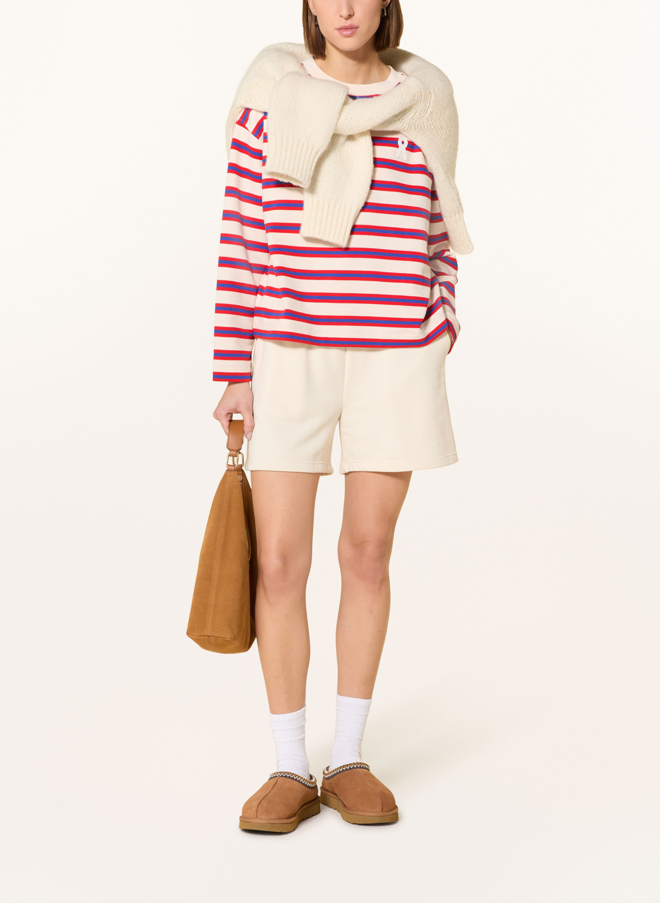 ARMEDANGELS Sweatshirt FRANKAA MAARLEN: CREME / ROT / BLAU