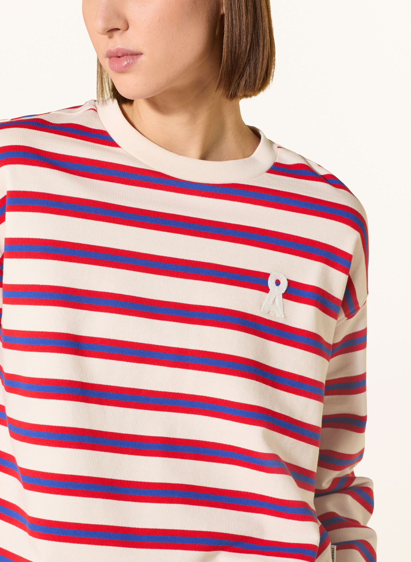 ARMEDANGELS Sweatshirt FRANKAA MAARLEN: CREME / ROT / BLAU