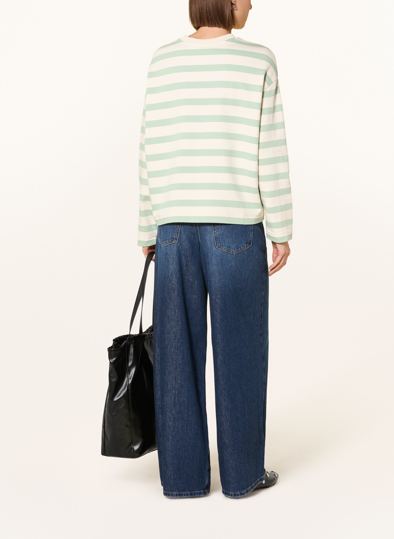 ARMEDANGELS Sweatshirt FRANKAA MAARLEN: ECRU / HELLGRÜN