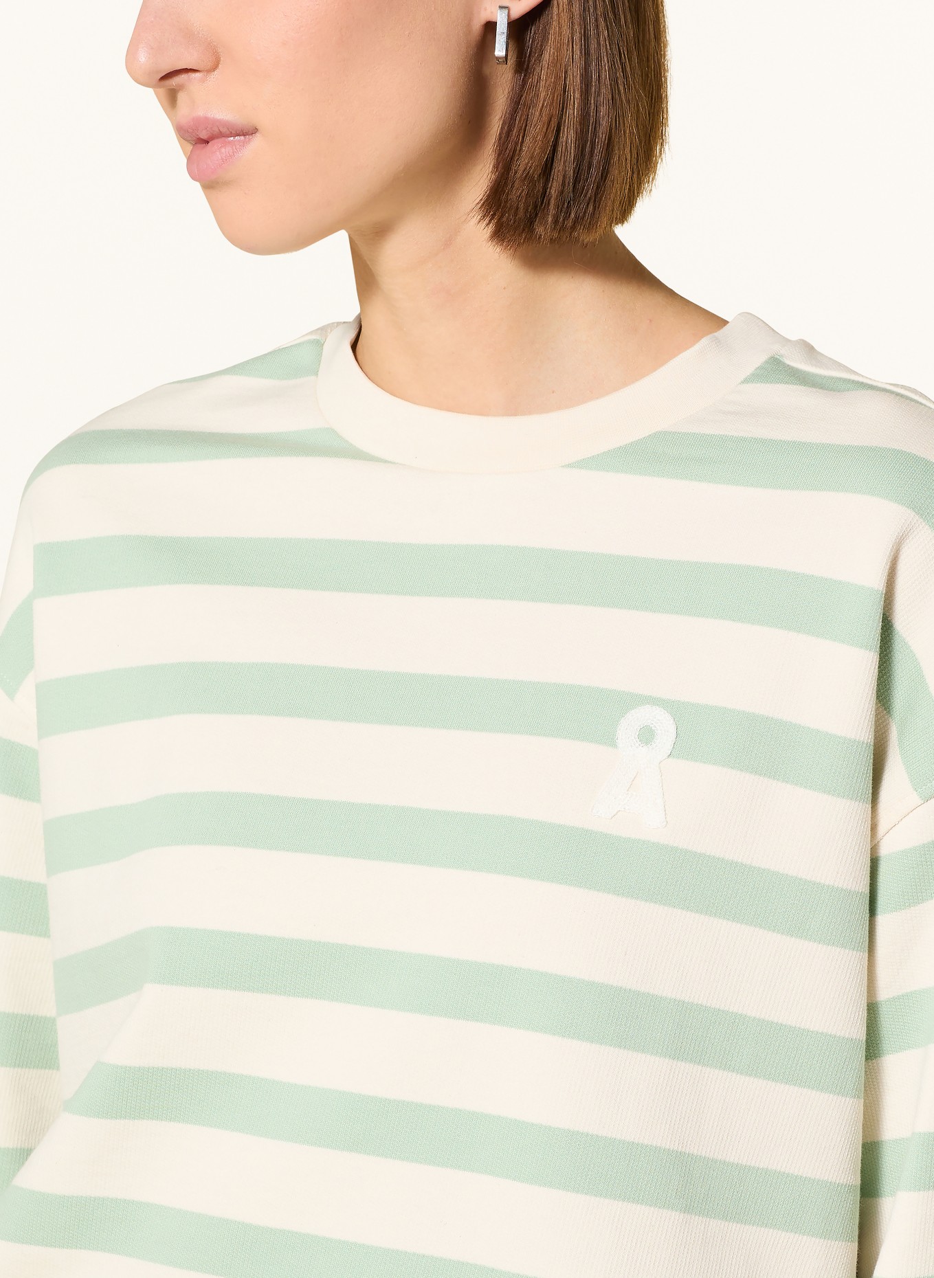 ARMEDANGELS Sweatshirt FRANKAA MAARLEN: ECRU / HELLGRÜN