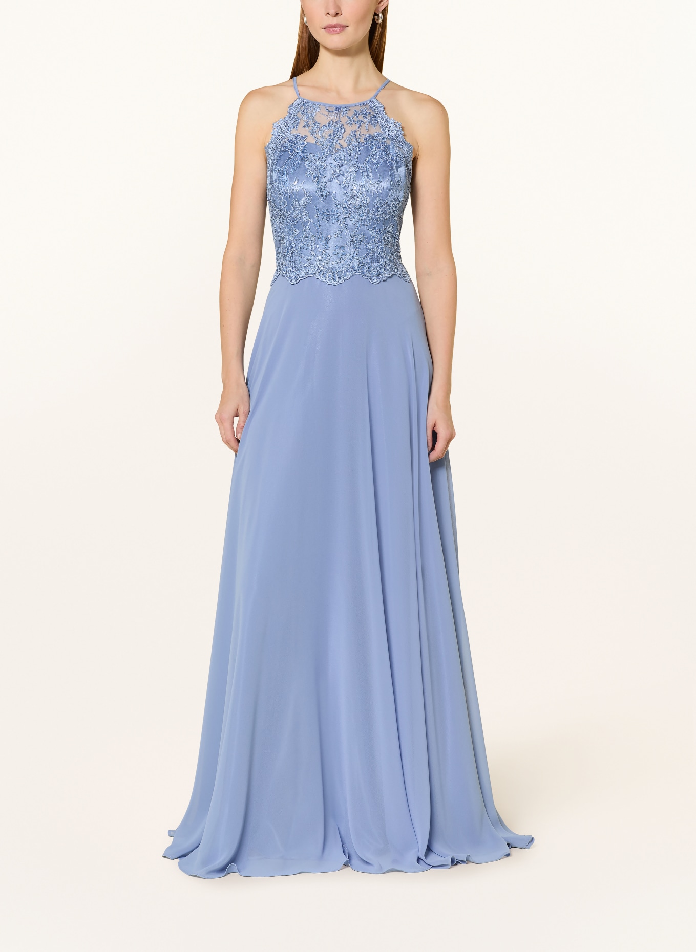 VM Vera Mont Suknia wieczorowa z koronką i cekinami: JASNONIEBIESKI