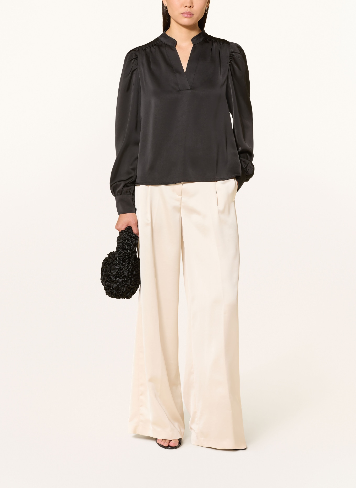 NEO NOIR Bluzka ROSSLYN z satyny: CZARNY