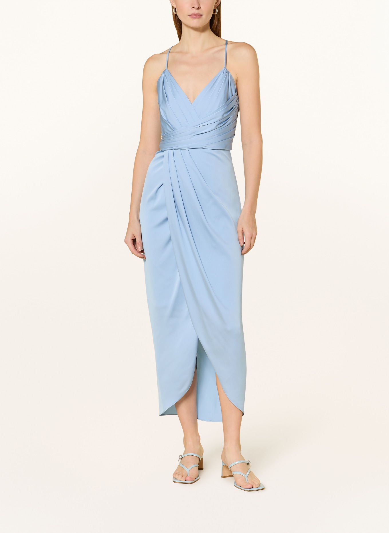 V by Vera Mont Saténové koktejlové šaty: TMAVĚ MODRÁ