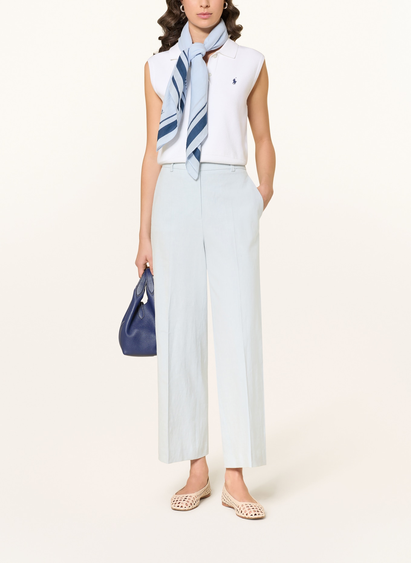 SEDUCTIVE Marlenehose DOMENICA mit Leinen: HELLBLAU