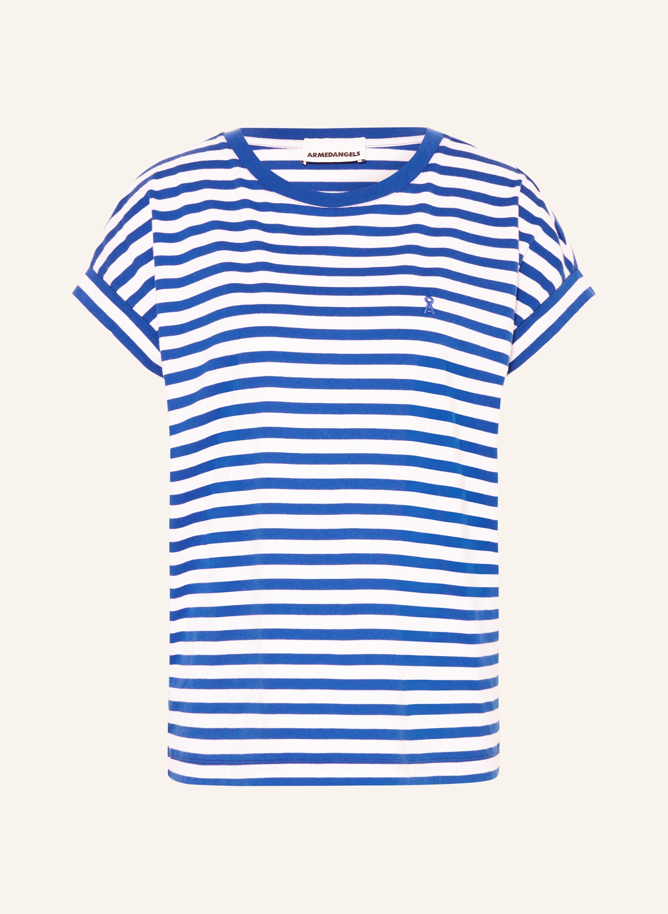 ARMEDANGELS Koszulka IDAARA: NIEBIESKI / BIAŁY