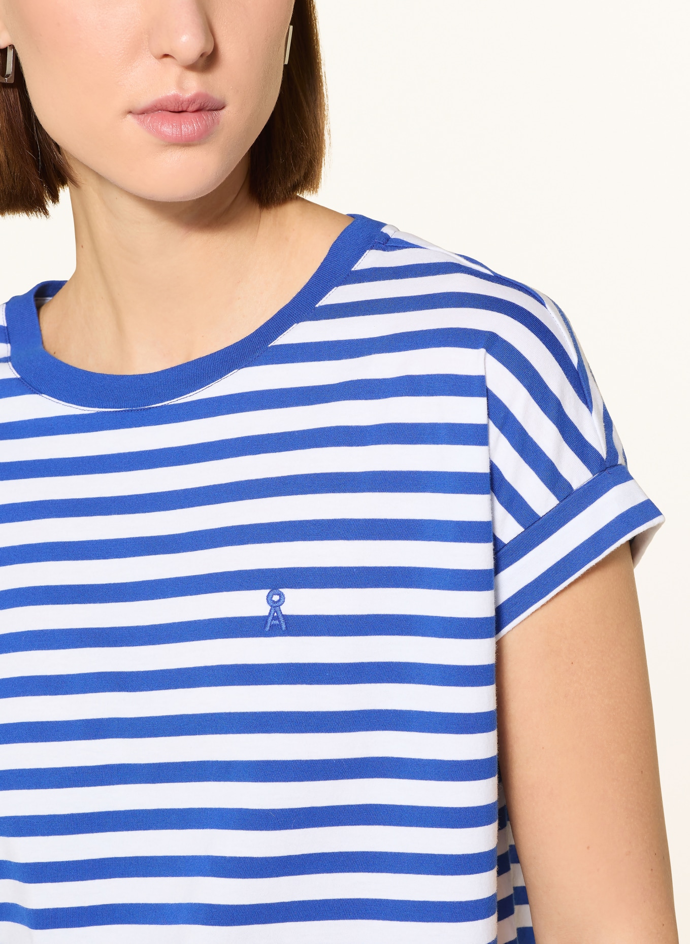 ARMEDANGELS Koszulka IDAARA: NIEBIESKI / BIAŁY