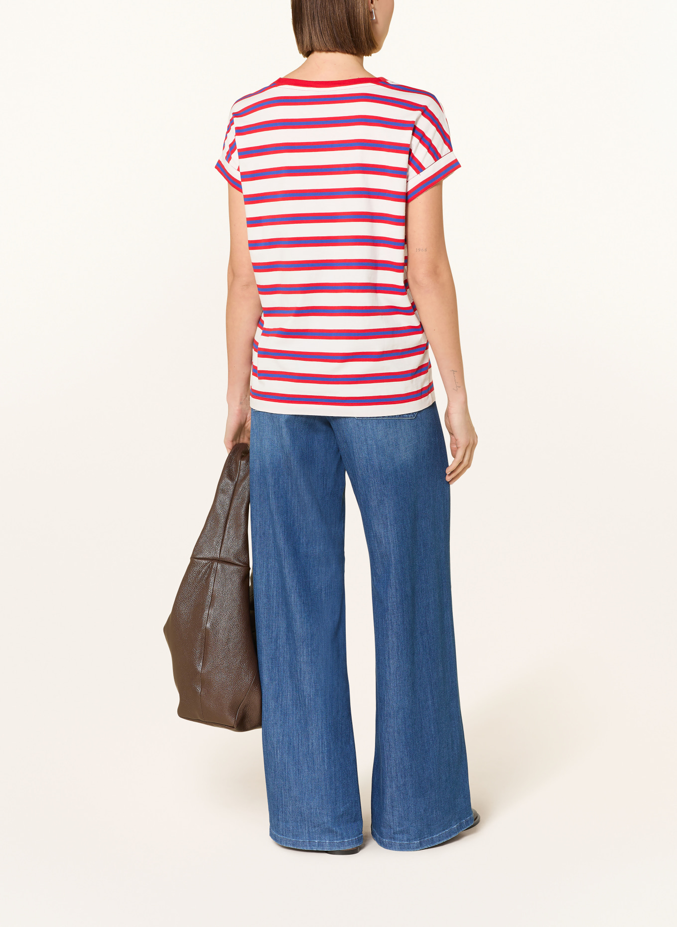 ARMEDANGELS Tričko IDAARA: ČERVENÁ / MODRÁ / BÍLÁ