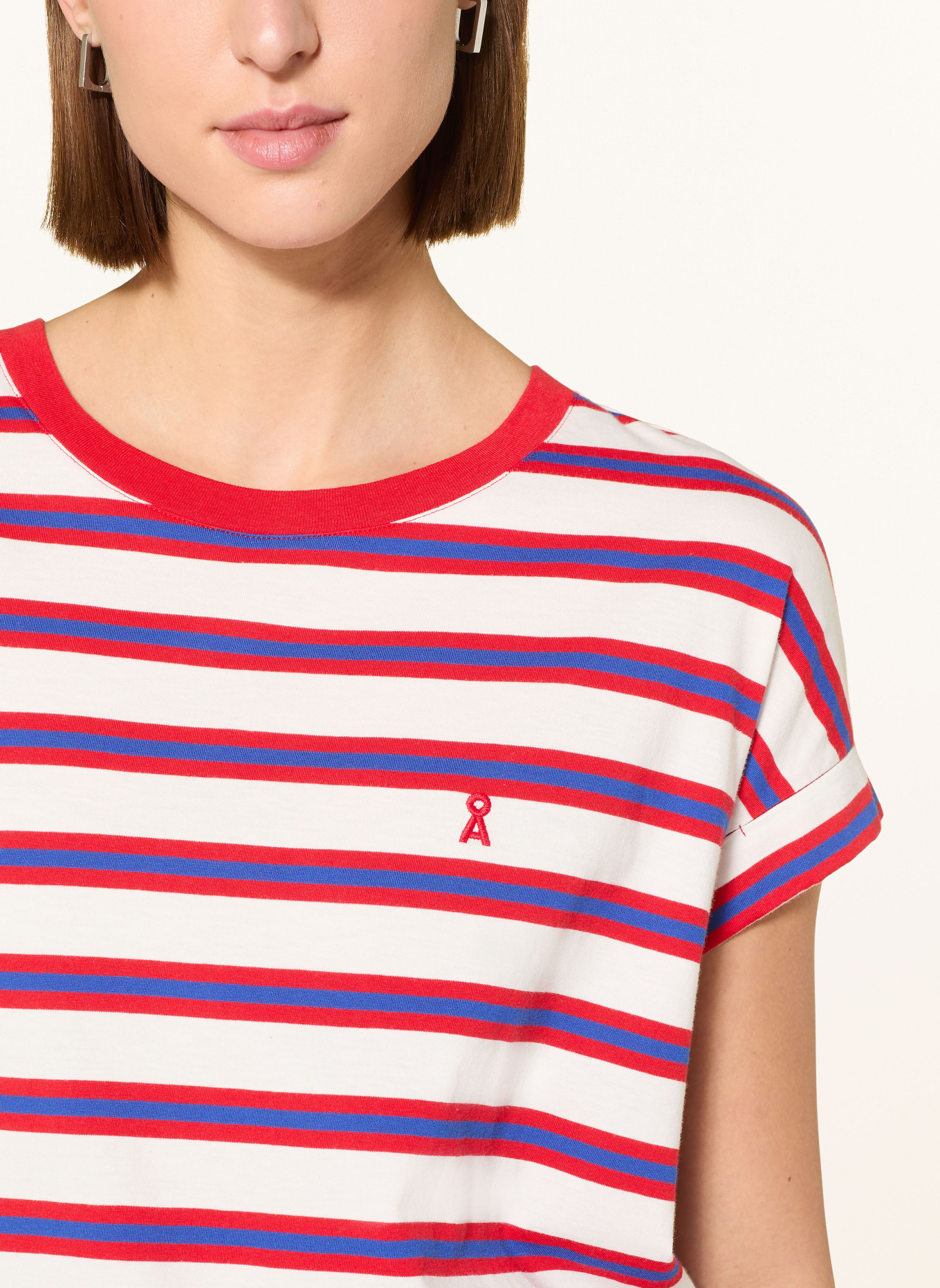 ARMEDANGELS Tričko IDAARA: ČERVENÁ / MODRÁ / BÍLÁ