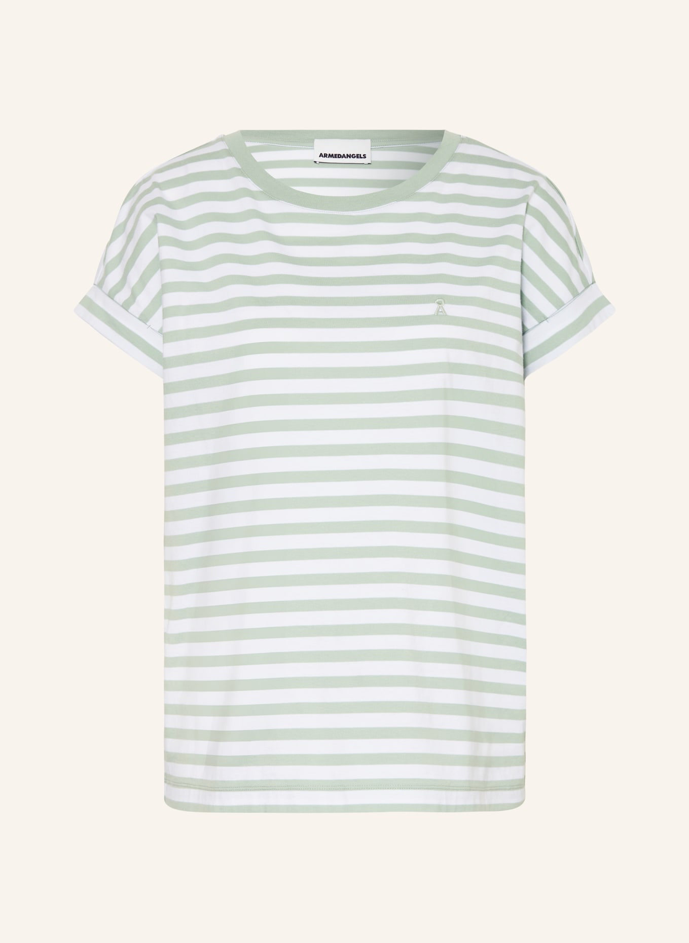 ARMEDANGELS T-Shirt IDAARA: HELLGRÜN / WEISS