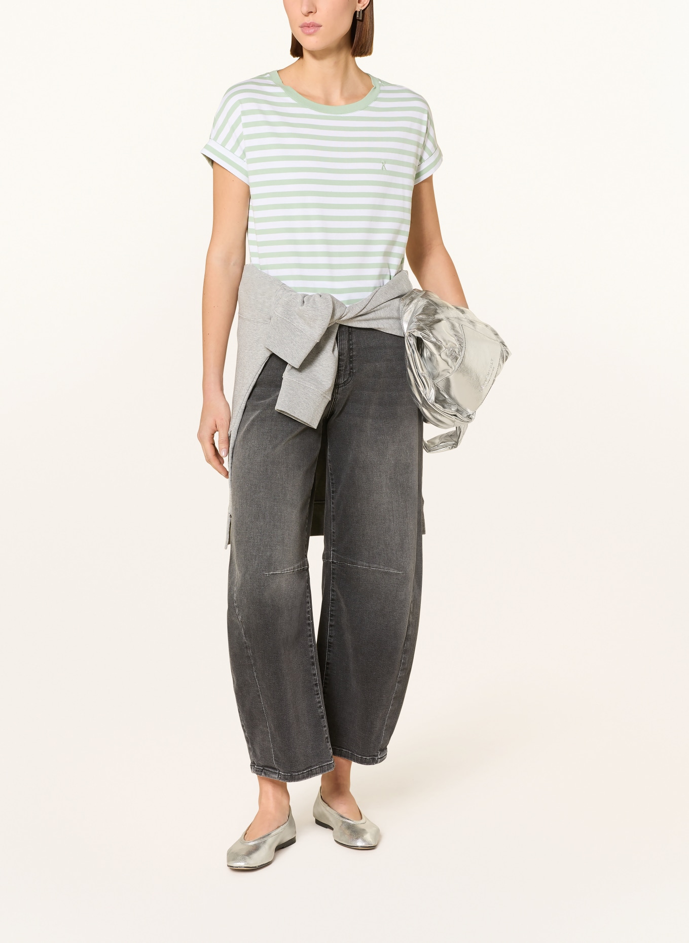 ARMEDANGELS T-Shirt IDAARA: HELLGRÜN / WEISS