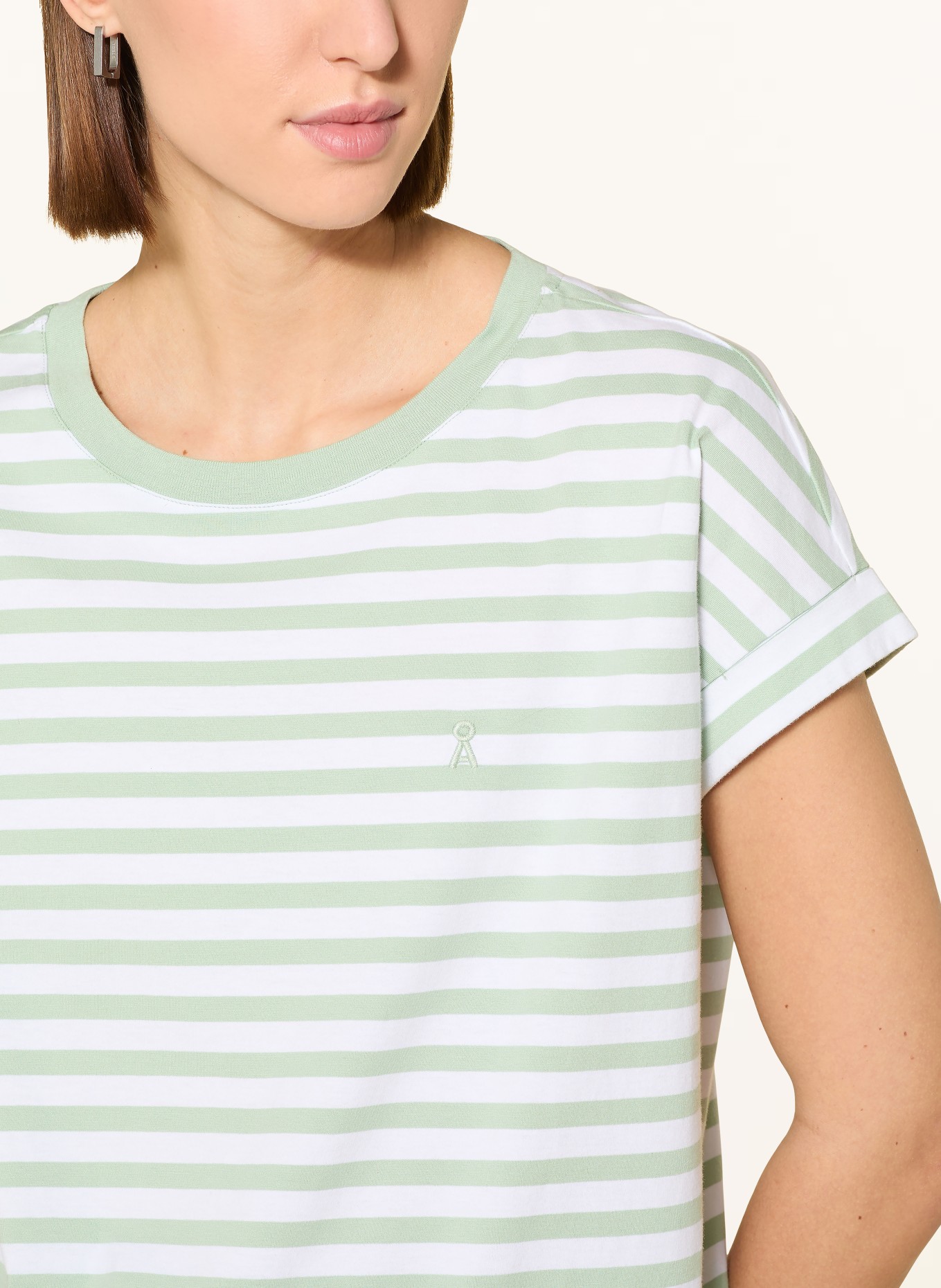 ARMEDANGELS T-Shirt IDAARA: HELLGRÜN / WEISS