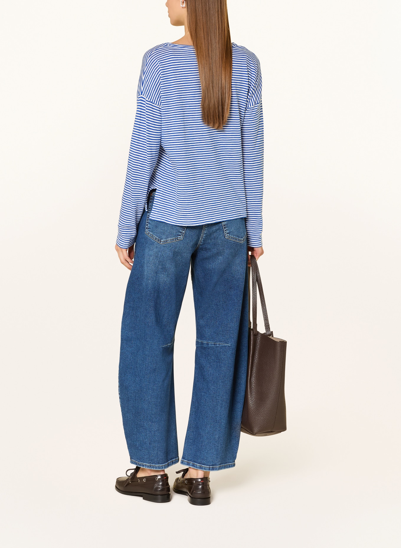 ARMEDANGELS XIANAA long-sleeved shirt: BLUE / WHITE