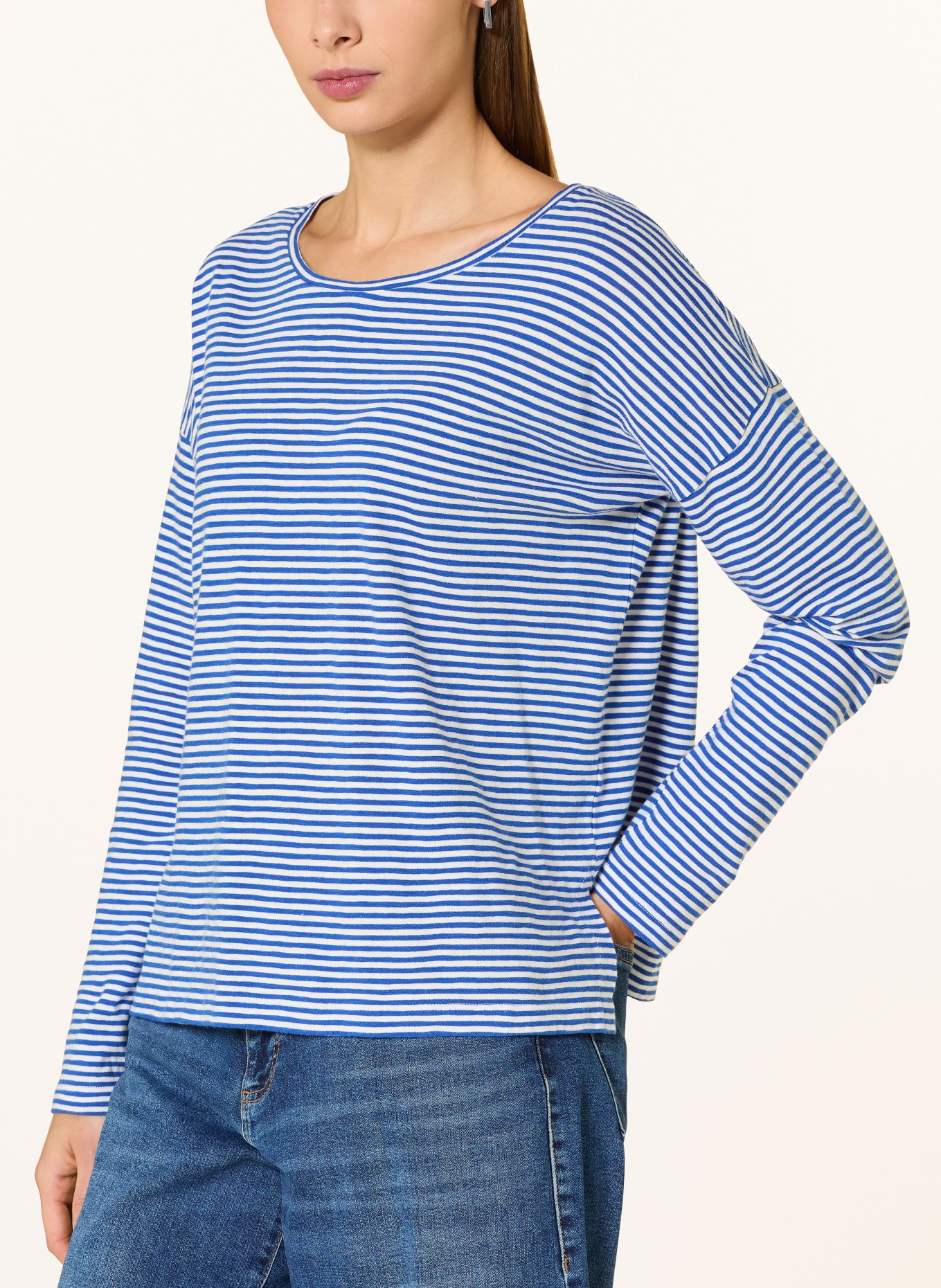 ARMEDANGELS XIANAA long-sleeved shirt: BLUE / WHITE