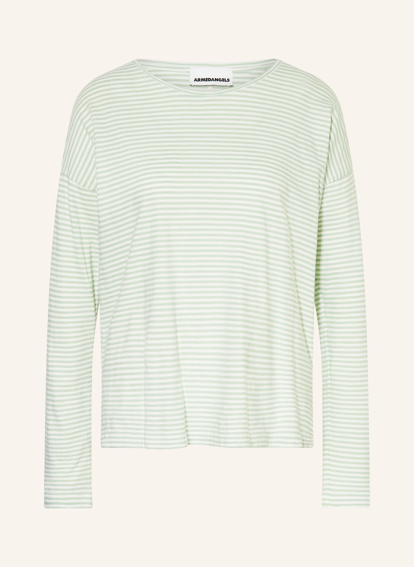 ARMEDANGELS Koszulka z długim rękawem XIANAA: JASNOZIELONY / BIAŁY