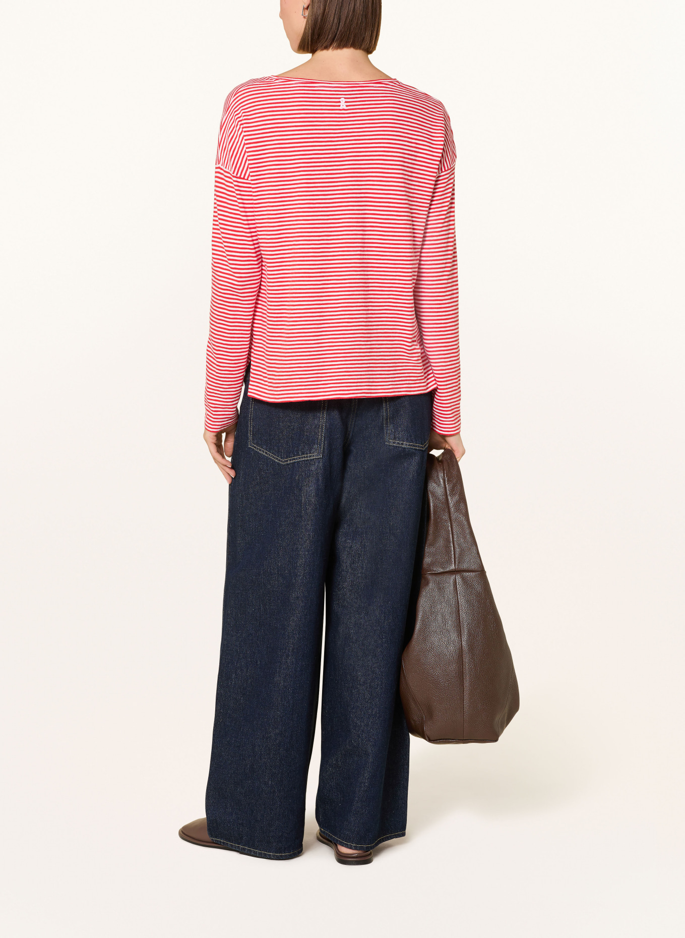 ARMEDANGELS Dlouhé rukávy XIANAA: ČERVENÁ / BÍLÁ