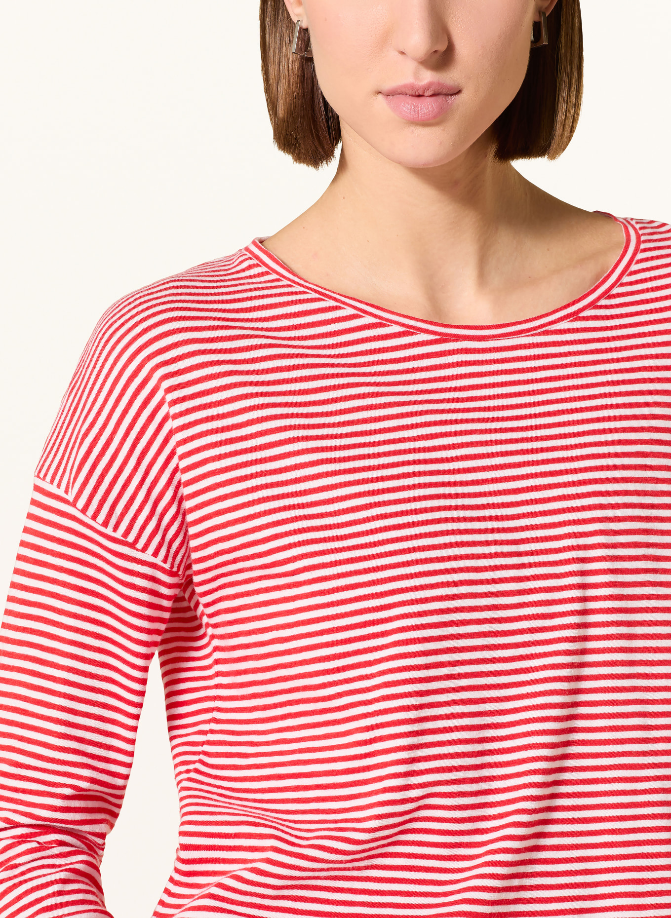 ARMEDANGELS Dlouhé rukávy XIANAA: ČERVENÁ / BÍLÁ