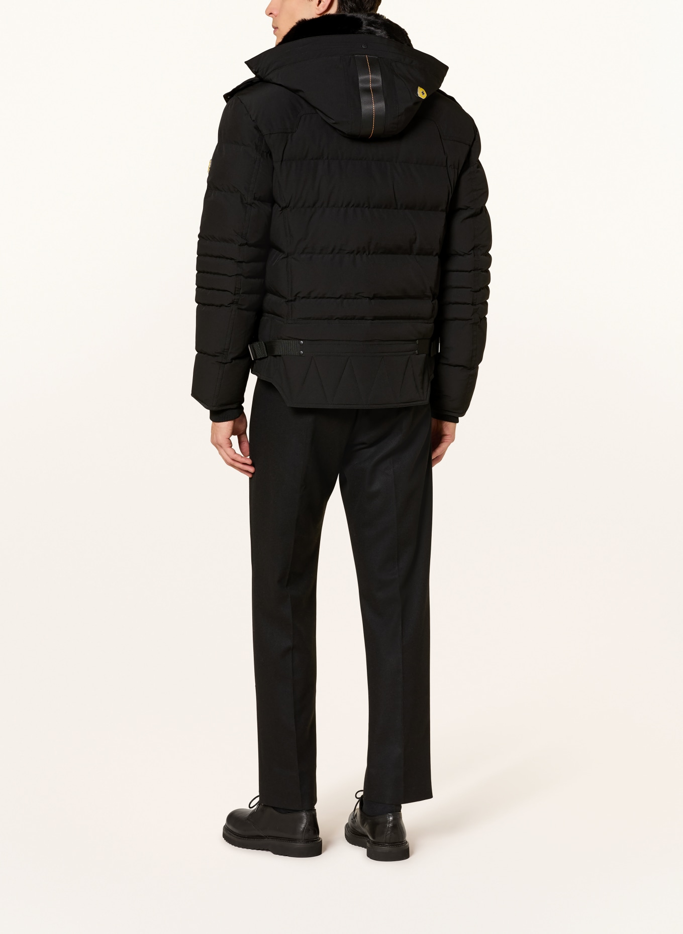 WELLENSTEYN Steppjacke STARSTREAM mit abnehmbarer Kapuze und Kunstfellbesatz: SCHWARZ