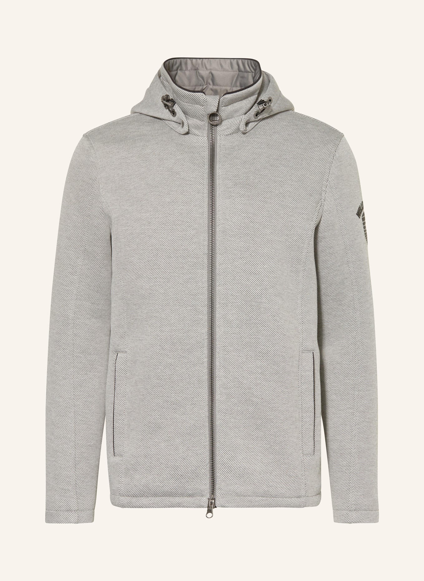 WELLENSTEYN Sweatjacke SARASOTA mit abnehmbarer Kapuze: SCHWARZ / HELLGRAU