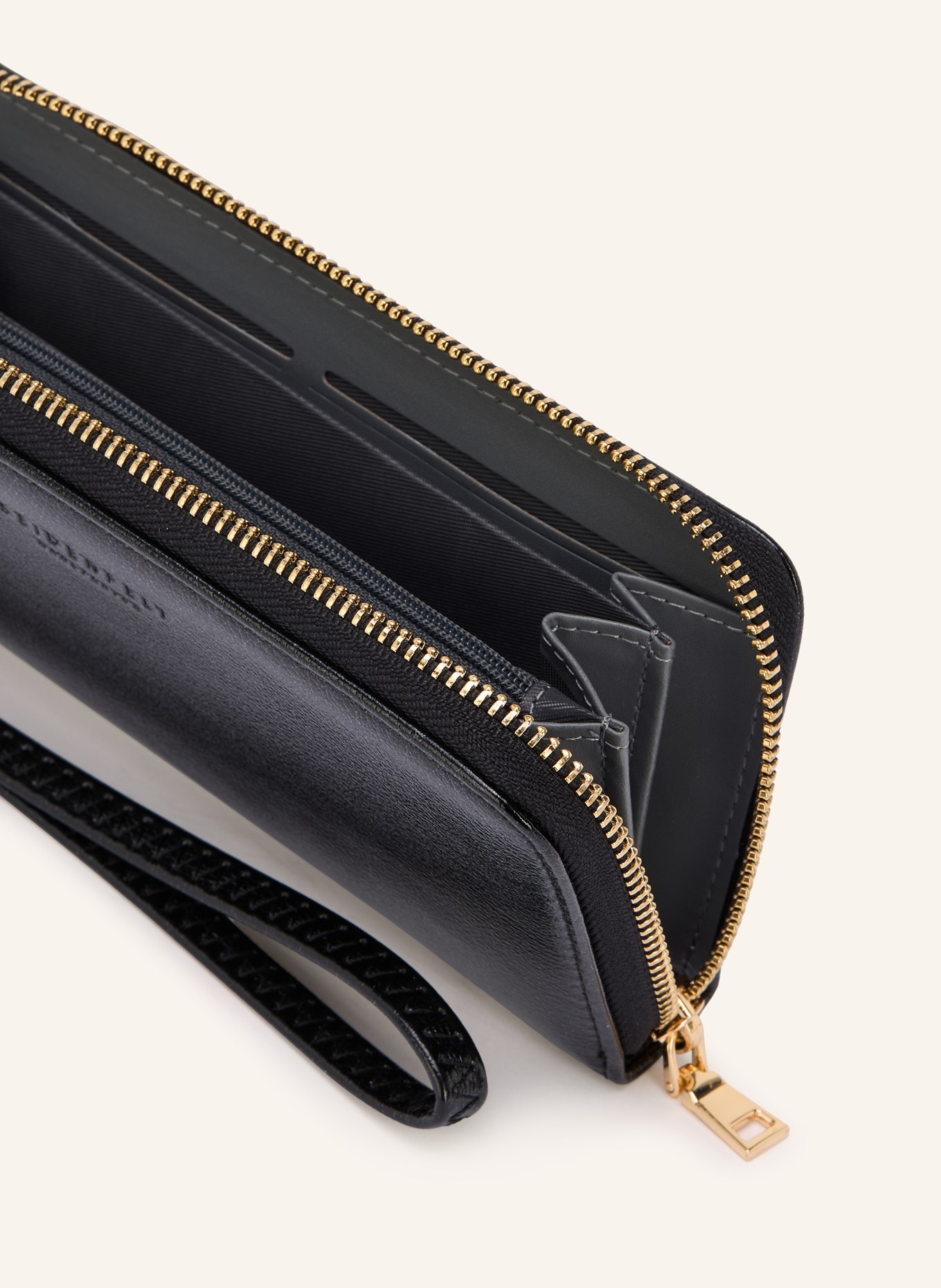 SEIDENFELT Geldbörse SMILLA: SCHWARZ / GOLD