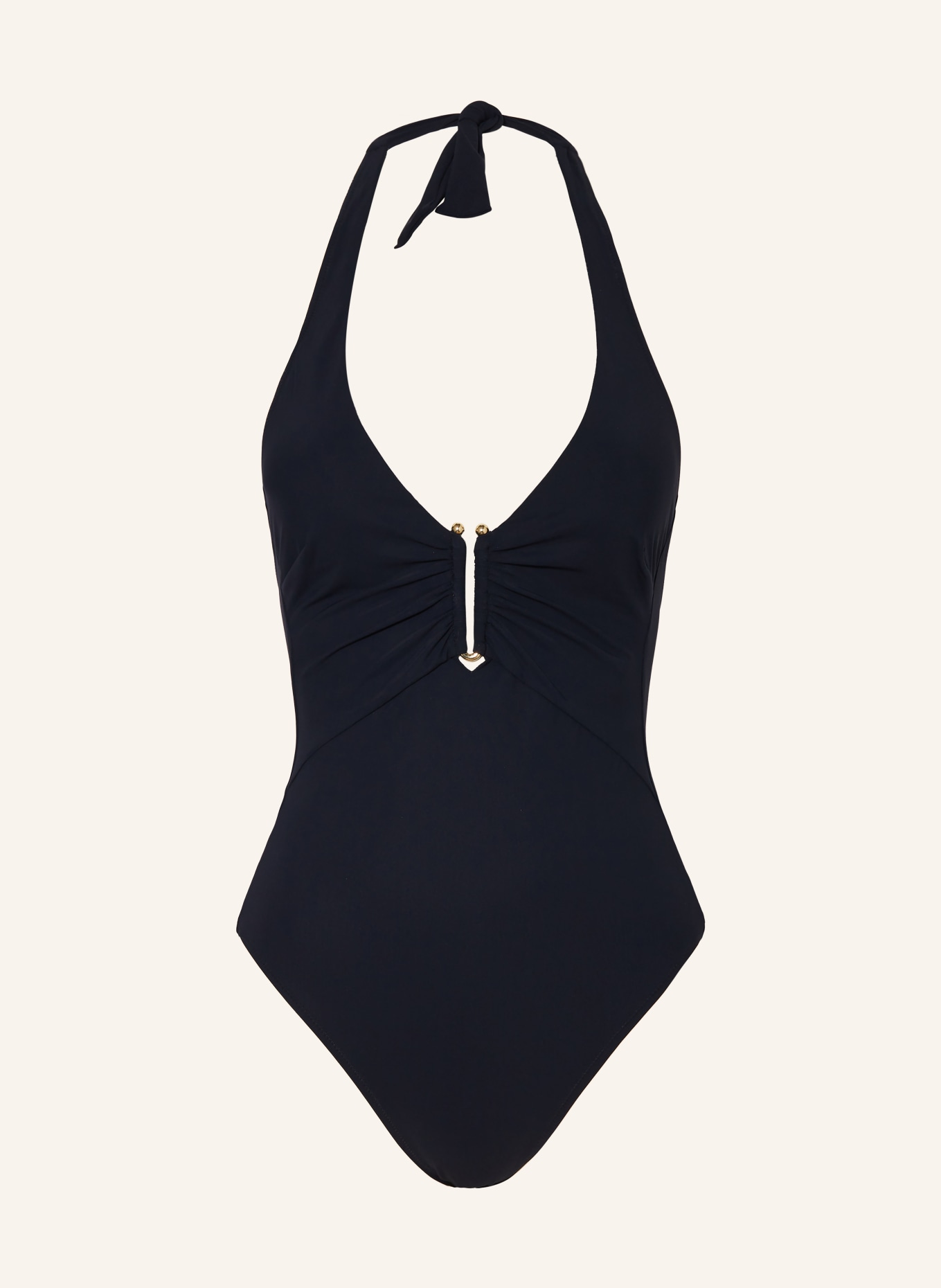 MARYAN MEHLHORN HONESTY halter neck swimsuit: DARK BLUE
