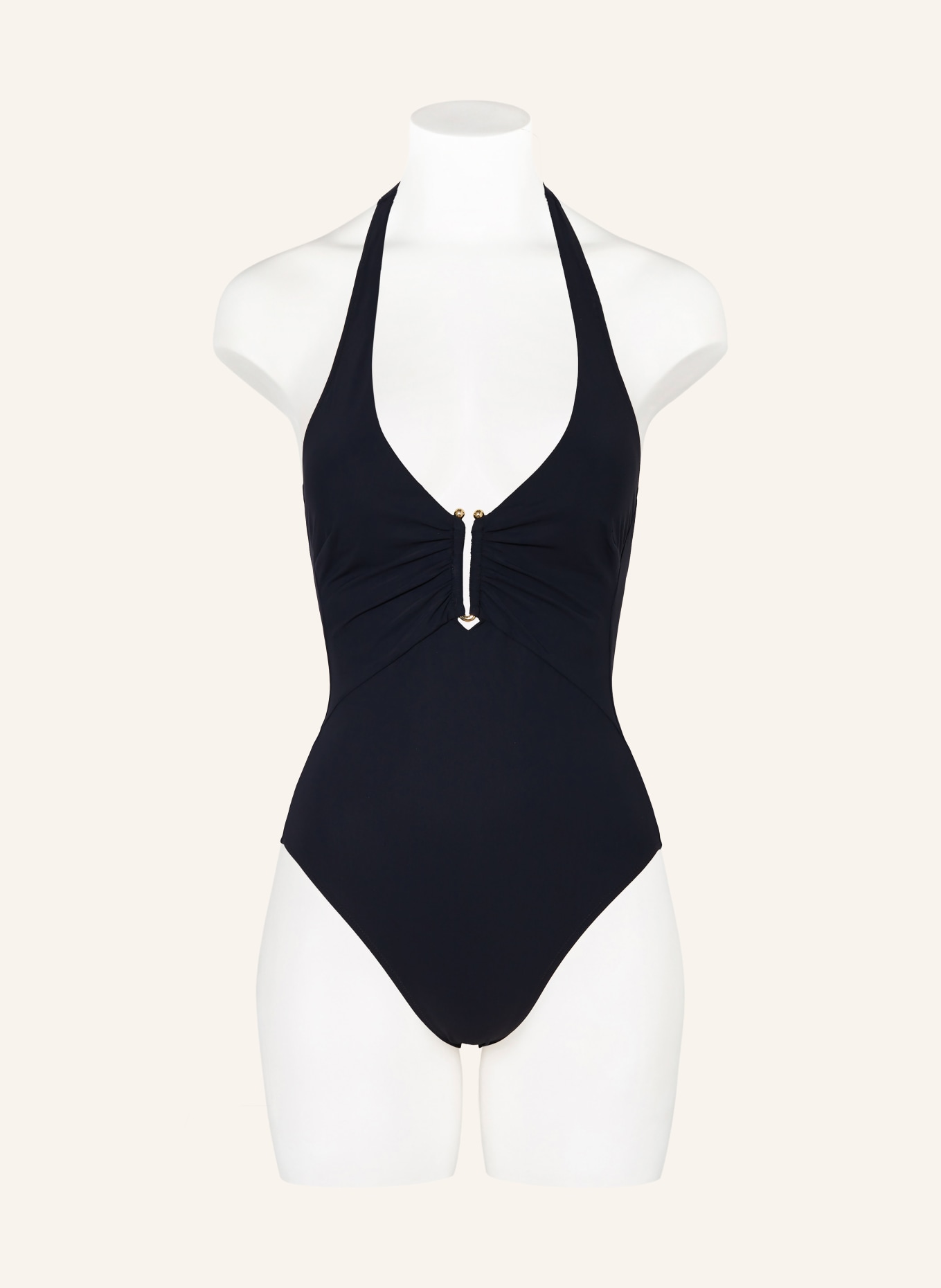 MARYAN MEHLHORN HONESTY halter neck swimsuit: DARK BLUE